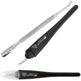 3 Swords Germany - Brand Quality Cuticle Knife Trimmer Remover Cutter (1pc.) and Cuticle Pusher Scratcher (1 pc.) Made in Germany