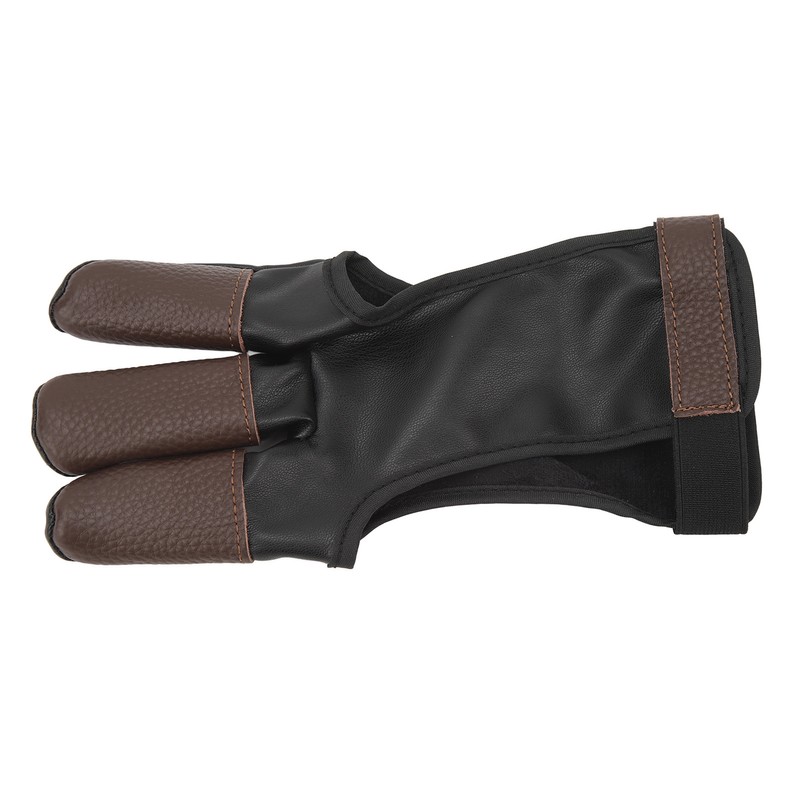 Archery Glove Finger Tab Accessories Three Finger Guard PU Leather