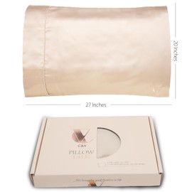 PillowTalk 100% Copper Infused Pillowcase - Oneside Design Queen Size Pillow Cases (20 x 26 inches) - Super Soft, Cosy & Breathable - Pillow Cover Infused with Copper Oxide - Gold
