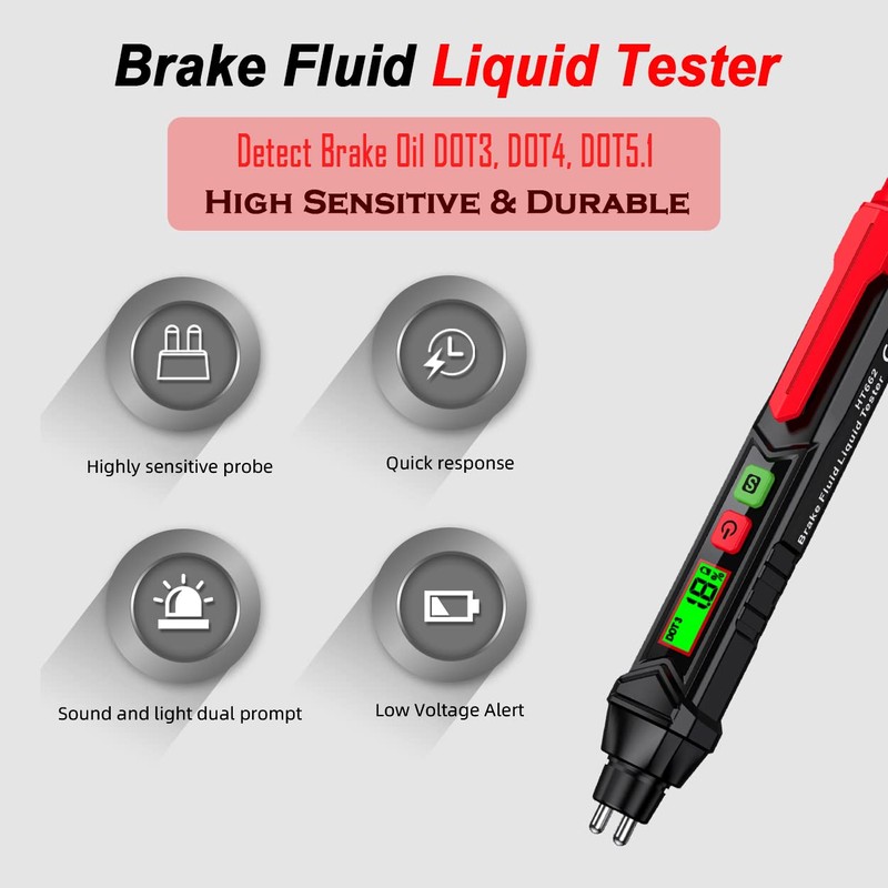 Brake Fluid Tester Pen, Automotive Brake Fluid Moisture Tester, Vehicle