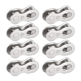 8 Pairs Bicycle Missing Link, Bike Chain Link, Reusable Steel Bicycle Chain, Mountain Road Bike Chain, Bicycle Chain Link Connector, Bicycle Chain Connector Links, for Road Mountain Bicycle