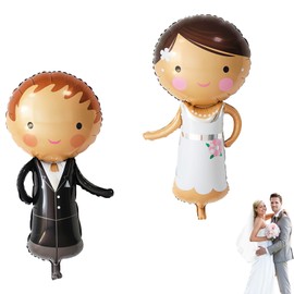 2 Stück Luftballons Hochzeit,Just Married Luftballon Brautpaar,Hochzeitsballons Braut und Bräutigam,Ballons Hochzeit,Mr and Mrs Folienballon Hochzeitsdeko für Standesamt,Valentinstag,Hochzeitstag