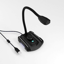 AREA E-Sports Team SchwarzerLand Supervised by SchwarzerLand Gaming, Omnidirectional Microphone, 96KHz/24-bit Compatible, Flexible Arm, Ambient Light, 3.5mm Earphone Output, USB Terminal, Windows