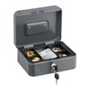 Relaxdays Lockable Cash Box, Removable Insert, 5 Compartments, Iron Cash