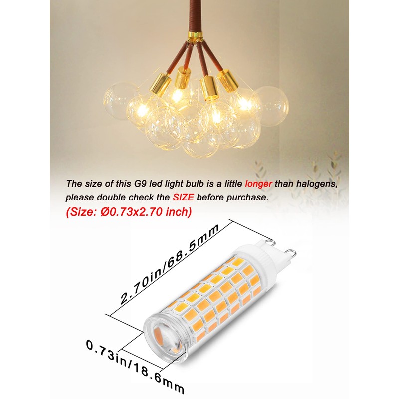 Ziomitus G9 Led Bulbs 75W 80W 100W T4 Clear Halogen