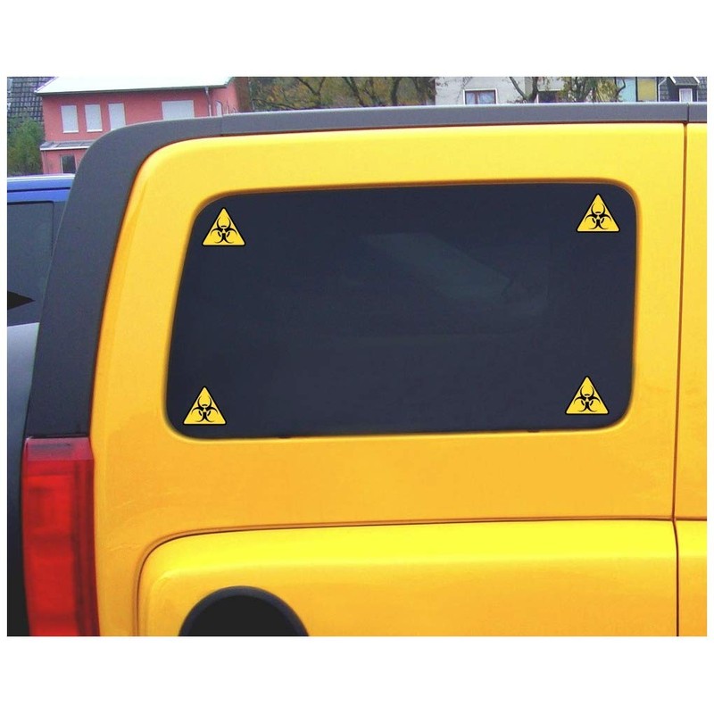 Samunshi® Biohazard Sticker Set Biohazard Sticker 4 Stickers 4 x
