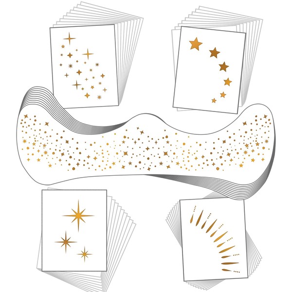 50 Assorted Glitter Freckles Face Tattoo, Glow Up Makeup Patches