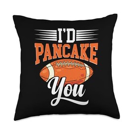Football Lineman Gloves Men Gear and Acccessories Offensive Lineman Pancake American Football Player Cleats Throw Pillow, 18x18, Multicolor