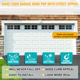 Magnetic Garage Door Decorative Hardware Garage Door Decorative Hardware Magnetic Garage Door Decorations Attractive Accents Curb Appeal Decor Easy Installation Black (32pcs Magnetic Windows)
