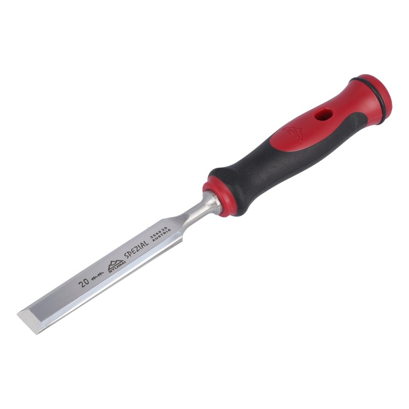 Stubai 356104 "Professional" Special Wood Chisel Set with 2C-Handles, Silver/Red/Black,