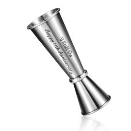 11th Anniversary Steel Gifts for Him Her 11 Year Wedding Anniversary Steel Gifts for Women Men Couple Steel Jigger 2 OZ 1 OZ for 11th Anniversary Cocktail Jigger Present for Husband Wife Boyfriend