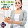Peachy Clean Silicone Dish Sponge Scrubbers, Fresh Peach Scent, Non-Scratch,