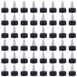 OLYCRAFT 100pcs Squeeze Bottle Cap 20/410 Natural Twist Top Caps Black Replacement Caps 0.9 inch ID Twist Top Cap Bottle Dispensing Caps Bottle Lid Replacement Caps for Squeeze Bottles Dispensing Cap