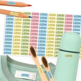 Mini Name Sticker Clothing Washable Classic Pastel School