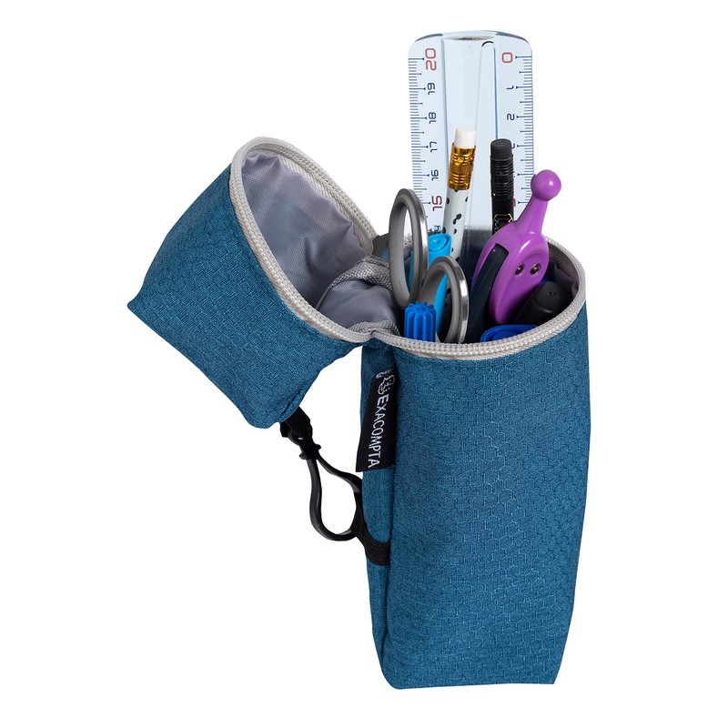 Exacompta 52790E Bee Blue Polyester Honeycomb Pencil Case Convertible into