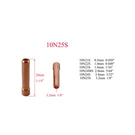 RIVERWELD TIG Gas Lens Stubby Collet Bodies 45V27S 10N25S 1/8'' 3.2mm Kit for PTA DB SR WP 17 18 26 TIG Welding Torch 10pcs
