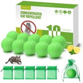 MAGIC CAT® Cat Deterrent Outdoor, Natural Peppermint Oil Cat Repellent Indoor to Against Scratch and Chew Furniture Curtain Family Safe, Dog Repellent to Keep Feral Cats Dogs Out of Yard Garden-10P