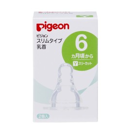 Pigeon 4902508011679 Slim Type Nipple, 6 Months - Y, 2 Pieces x 3 Piece Set