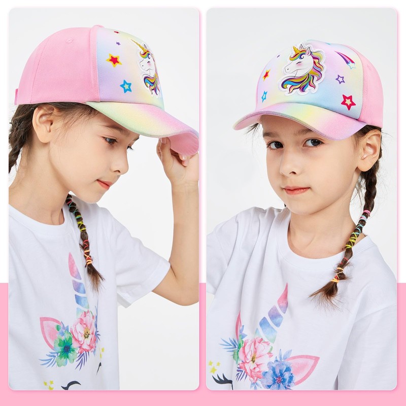 WAWSAM Girls Unicorn Baseball Cap Kids Trucker Hat