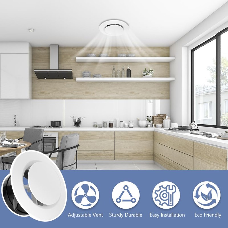 NUTKIT 70mm/ 3 Inch Round Ceiling Vent, Adjustable Air Vent