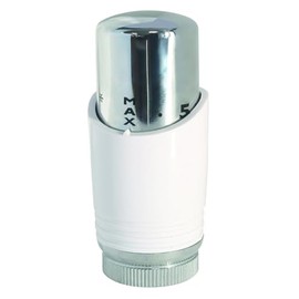 SOMATHERM FOR YOU, 601522801 Thermostatic Head M30 x 1.5 White/Chrome Design for Towel Warmer or Designer Radiator, Modern Design, Liquid Expansion, Connection with a Thread of M 30 x 1.5