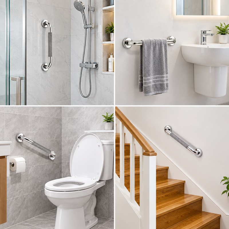 Stainless Steel Grab Bar for Bathroom Support – Anti-Slip Wall-Mounted