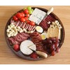 Acacia Wood Round Serving Tray, 13.8" Charcuterie Board with Rim,