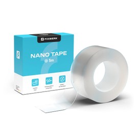 Single-sided nano tape, single-sided tape, extra strong, removable tape, washable and reusable, transparent, 0.5 mm x 3 cm x 5 m