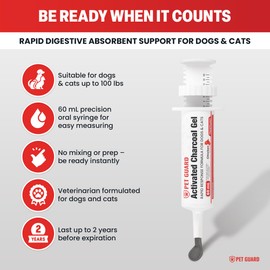 Heartwen Activated Charcoal for Dogs & Cats (60 mL) | Emergency Pet First Aid for Accidental Ingestion & Digestive Support | Simple to Dose, Ready-to-Use | Chicken Flavored