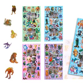 Aninako Italian Brain Lot Stickers, Set of 192 Stickers, Waterproof Decal, Cosplay Accessory, Cute, Stylish, Smartphone Diary, DIY, Easy to Apply, Craft Material, Present, Gift, Popular Children (4 A)