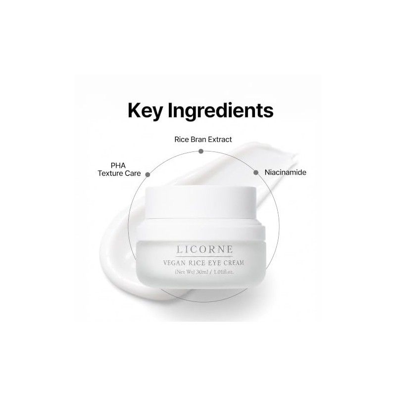 Licorne Crema Vegano Contorno Ojos Ojeras Bolsas Piel Delicada Arroz
