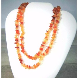 American Vintage NEW Amber Stone Beaded 35" NECKLACE Single or Double Strand Endless Beads NIP