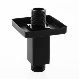 Brazo de ducha recto con brida para montaje en techo, extensor de ducha cuadrado para cabezal de ducha fijo de 3 pulgadas, extensión de brazo de cabezal de ducha de lluvia, negro mate