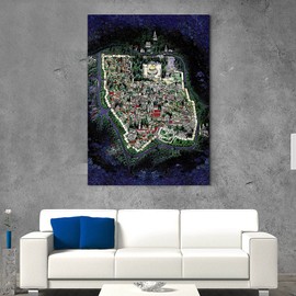 iwa concept | Islamic Wall Art Decoration Masjid Al Aqsa Framed Canvas | Mosque Art | Islamic Ramadan Wall Decorations for Home Modern Muslim Housewarming Gift (28x40 inches, Model-3)