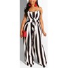 SxClub Women's Casual Wide Leg Jumpsuits Sexy Spaghetti Strap Striped
