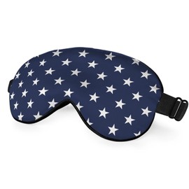 NOHSHE Blue White Stars Silk Eye Mask Sleep Mask Classic Simple Eye Mask with Adjustable Strap Lightweight for Women Work Travel Night Sleep