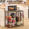 Kitchen Stand with Pots Rack, Utility Microwave Oven Stand with