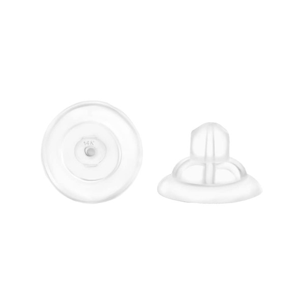 Universal EZback Earring Backs Soft Clear Silicone and 14k White