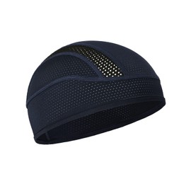 Skull Cap Helmet Liner Beanie, Cooling Mesh Cycling Running Hat for Men Women, Fits Under Helmets, Dark Blue, One Size