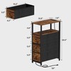 TUTOTAK Narrow Night Stand with Charging Station, Slim End Table