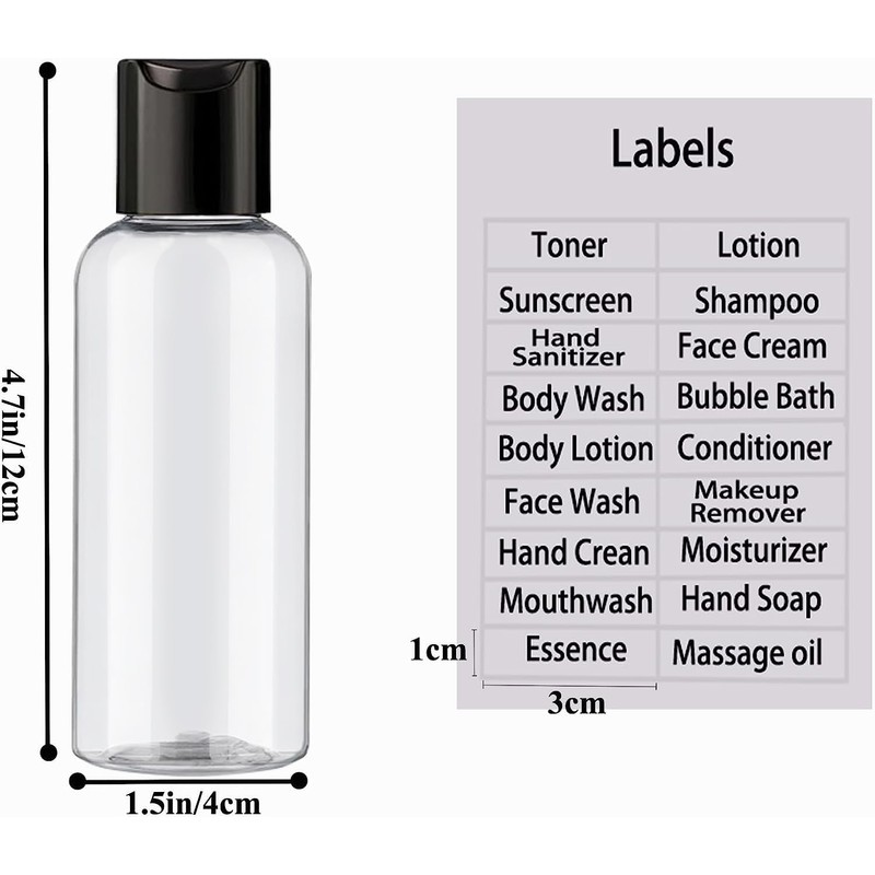 DNSEN 5 Pack 3.4 oz Travel Bottles for Toiletries TSA