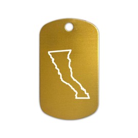 RDW Baja California State Shaped Aluminum Keychain GI Dog Tag bs mexico lower california - Gold