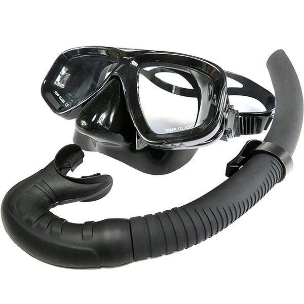 NoA Diving Mask & Snorkel Black SET Fish Poke Harpoon Diving Moly Poke Snorkel Snorkeling Scuba Bare Spearfishing Underwater Gun Goggles