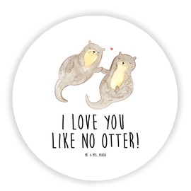 Mr. & Mrs. Panda Round Magnet Otter Hands Holding - Gift, Whiteboard Magnet, Fridge Decoration, Holding Hands, Fridge Magnet