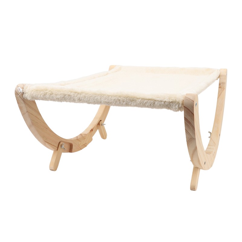 Wooden Cat Hammock Foldable Antislip Easy To Assemble Elevated Pet