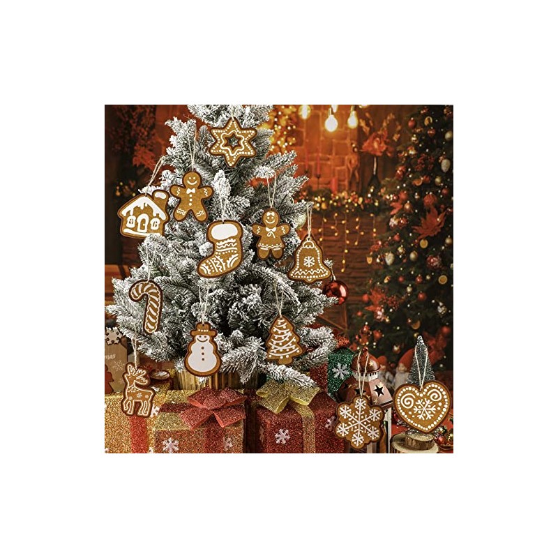 24 piezas de adornos rústicos para árbol de Navidad de