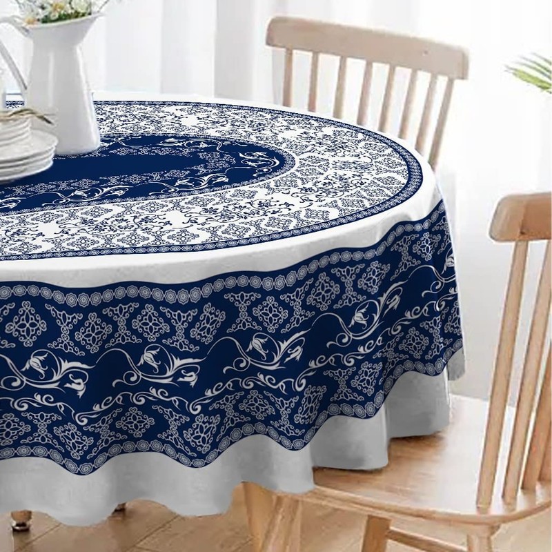 Virtumob Bohemian Oval Tablecloth 60x84inch,Tablecloth Farmhouse Water Proof Polyester Table