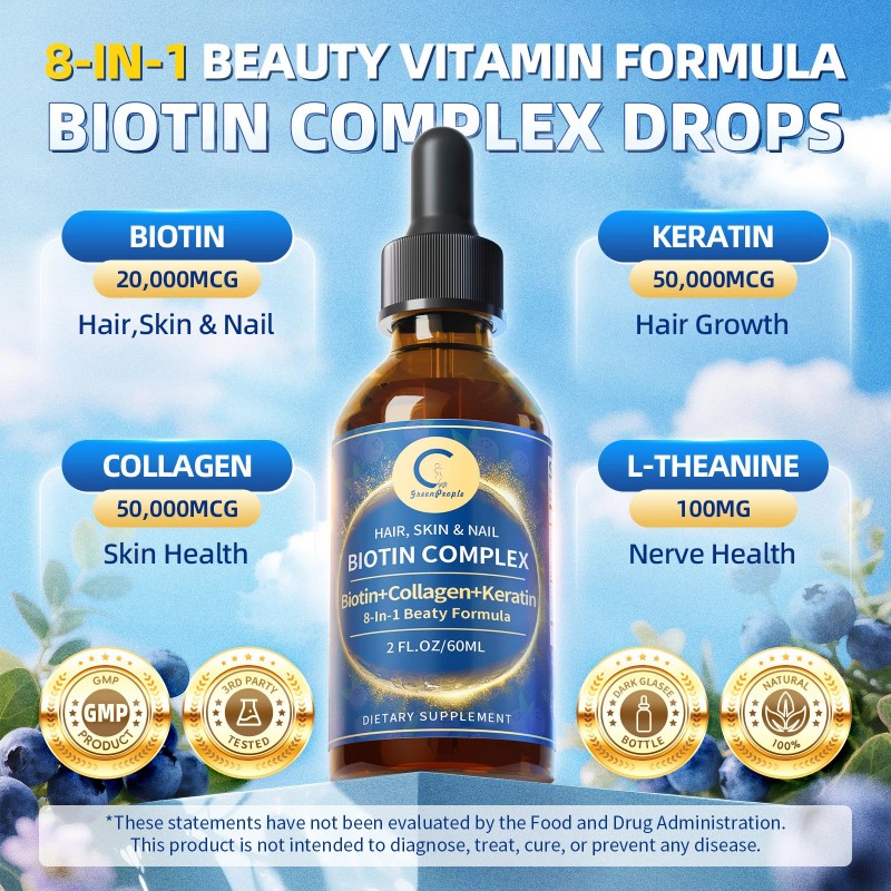 GPGP GreenPeople Biotin & Collagen Complex Extra Strength 25000mcg Hair/Skin/Nail