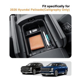 2026 Palisade Center Console Organizer - Upper Layer For 2026 Palisade Armrest Box Organizer Tray - Compatible with 2026 Hyundai Palisade Hybrid Calligraphy Accessories ABS - Only Fit Calligraphy Trim