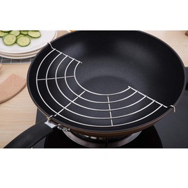 2Pcs Stainless-Steel Semi-circular Oil Drain Rack, Oil Strainers Shelfs for Frying Pan, Home Baking Cooking Oil Drip Filter For Tempura, Fried Food(32cm)